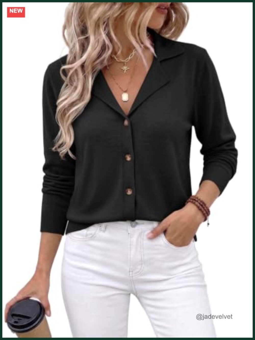 EVALESS Women's Wool Blend Button Knit Cardigan Sweater